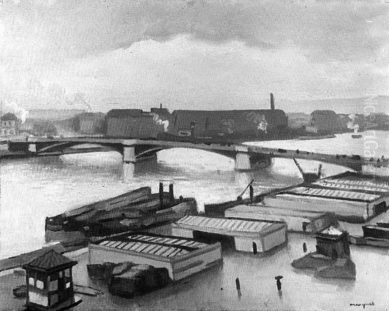Quai de Paris at Rouen. Rainy Weather Oil Painting by Albert Marquet