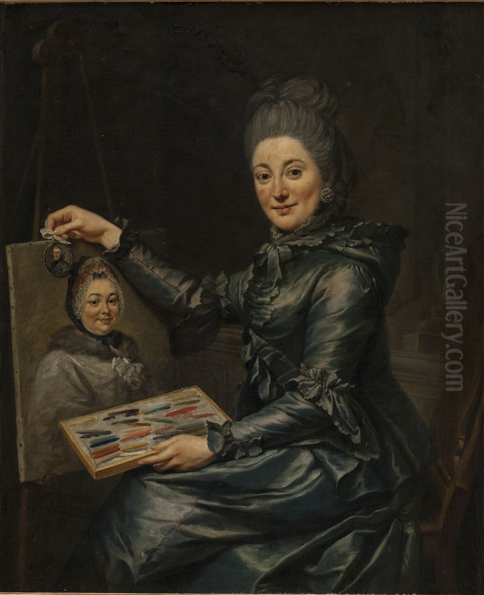 Portrait of the Artist's Daughter Elisabeth, Married Lampe Oil Painting by Johann Georg Ziesenis