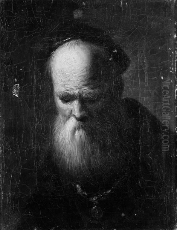 En olding med baret Oil Painting by Johann Salomon Wahl