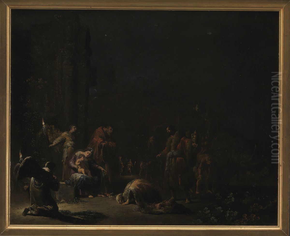 The Adoration of the Magi Oil Painting by Leonaert Bramer