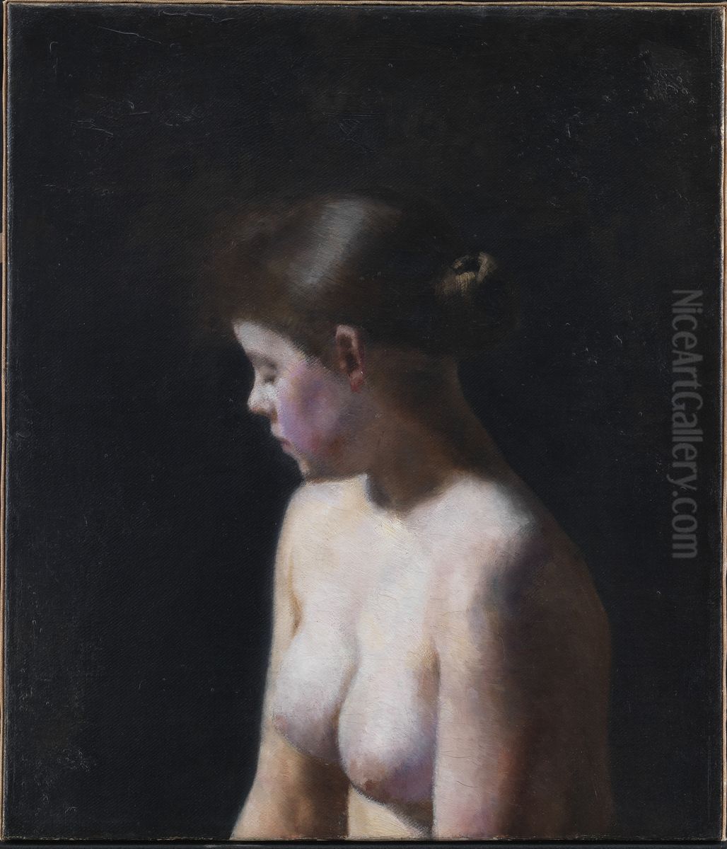 Nogen kvindelig model Oil Painting by Vilhelm Hammershoi