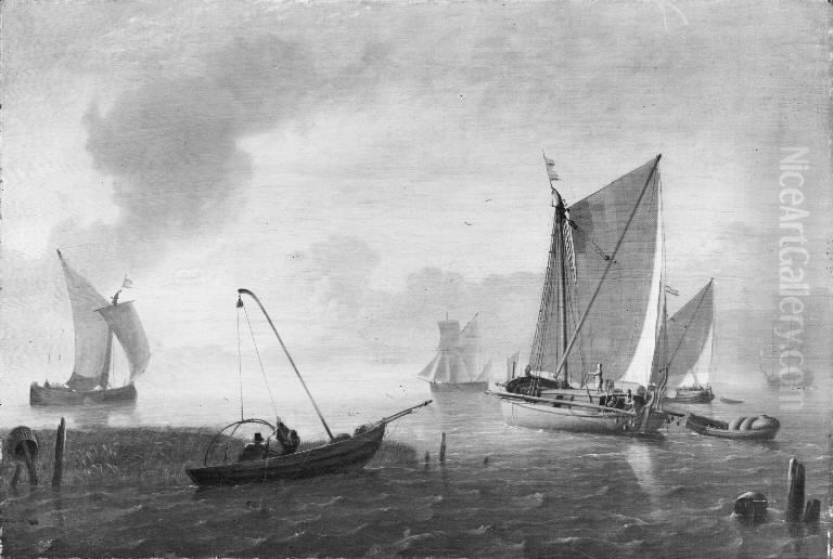 Morning Oil Painting by Ludolf Bakhuizen