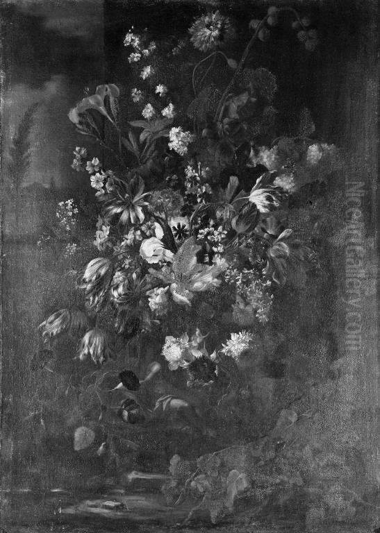 Blomsterstykke Oil Painting by Franz Werner Tamm