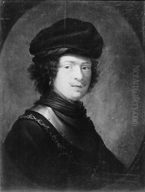 Mand i ringkrave og baret Oil Painting by Daniel De Koninck