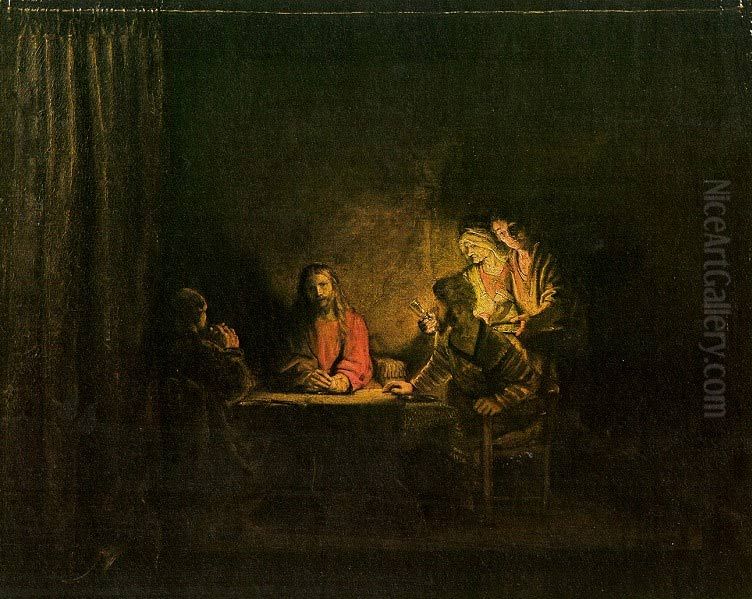 The Supper at Emmaus Oil Painting by Rembrandt