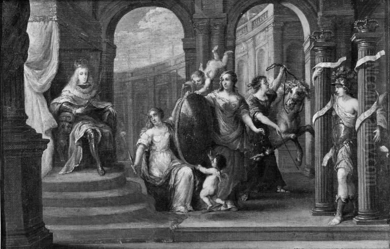 Allegory on the Crowning of Charles II Oil Painting by David Teniers the Younger