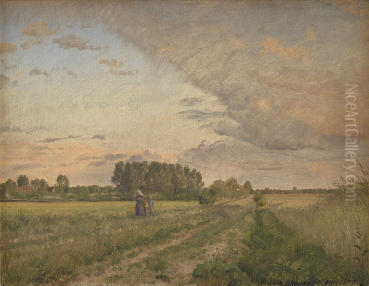 Landscape in summer. Oil Painting by Joakim Skovgaard