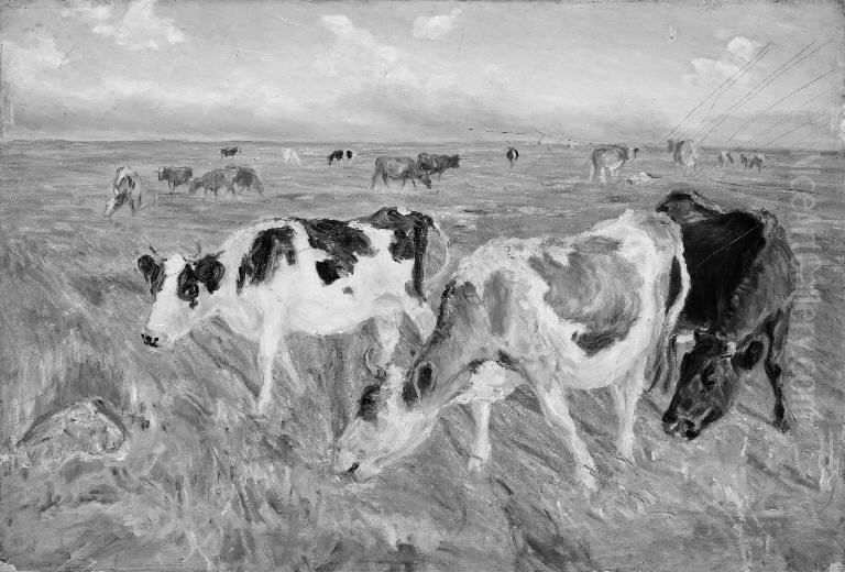 Grazing Cows on the Island of Saltholm Oil Painting by Theodor Esbern Philipsen