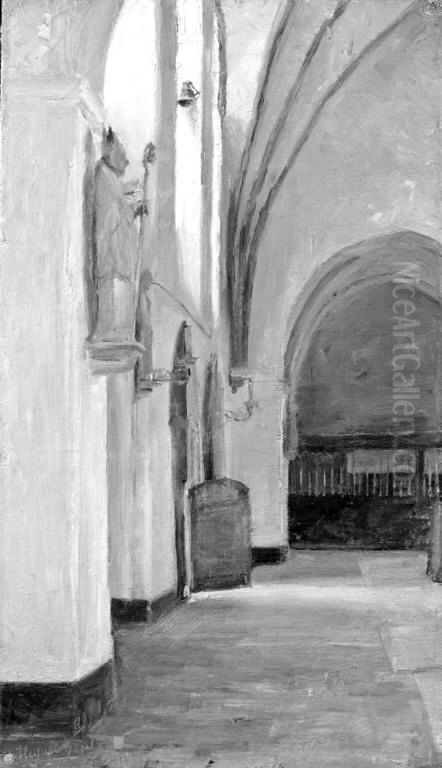 The Hospital of the Holy Ghost, Lubeck Oil Painting by Albert Gottschalk