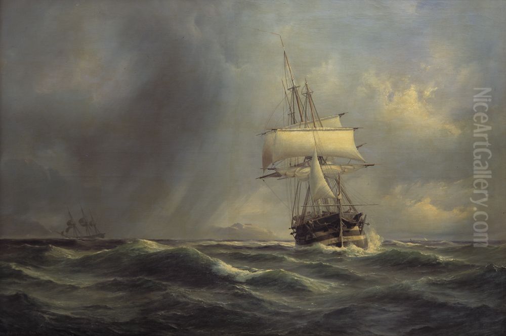 Marine Oil Painting by Anton Melbye