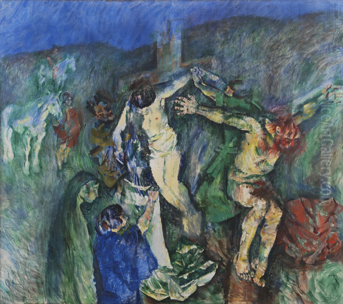 Golgatha Oil Painting by Ludvig Karsten