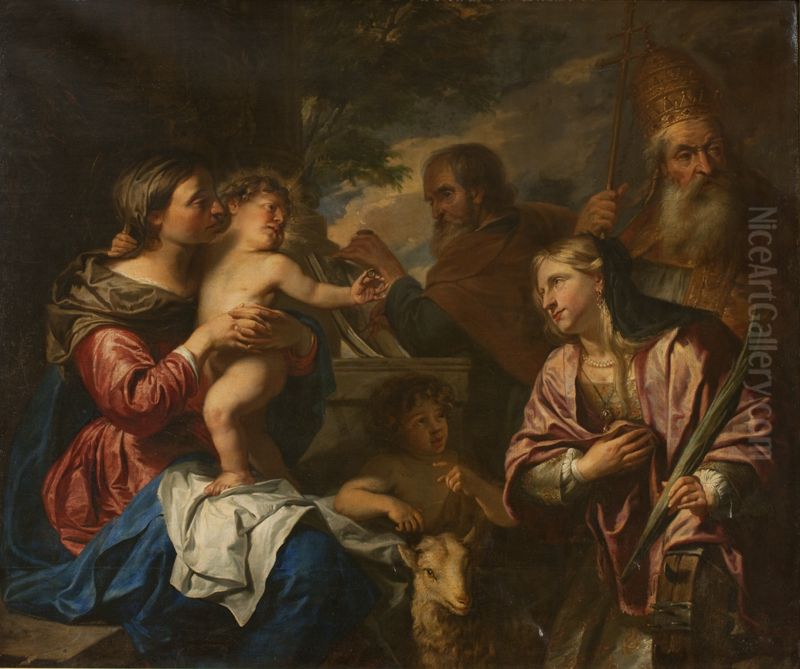 The Mystic Marriage of St Catherine Oil Painting by Pieter Thijs