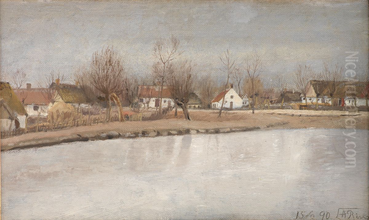 Gadekaeret i Ring Oil Painting by Laurits Andersen Ring