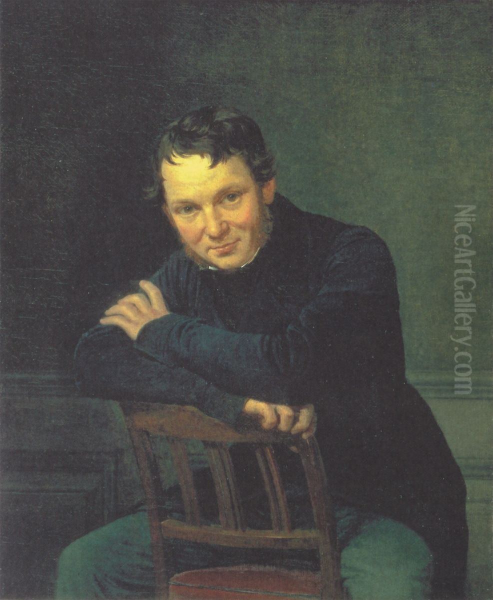 Portrait of Gottlieb Bindesboll. Oil Painting by Wilhelm Marstrand