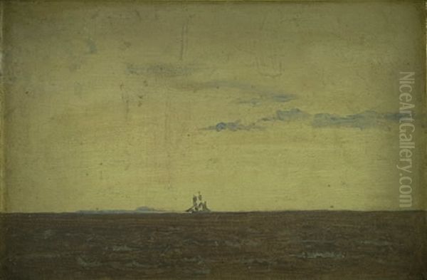 Seascape. Sky at Sunset Oil Painting by Christen Kobke