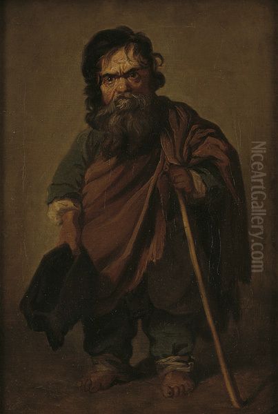The Roman Dwarf Francesco Ravai, called Bajocco Oil Painting by Jens Juel