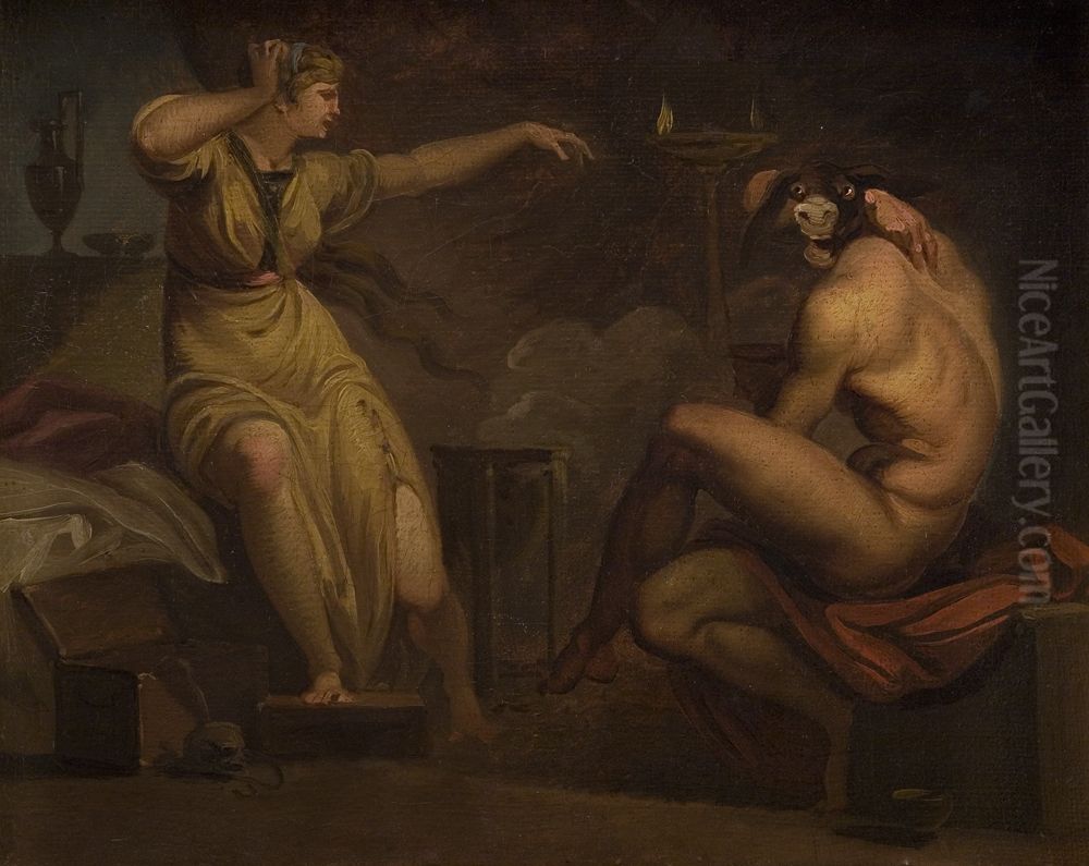 Fotis sees her Lover Lucius Transformed into an Ass. Motif from Apeleius' The Golden Ass Oil Painting by Nicolai Abildgaard