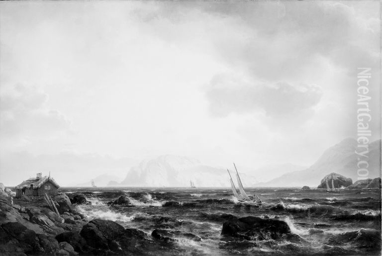 The Skerries off the West Coast of Sweden near Marstrand Oil Painting by Carl Frederik Sorensen