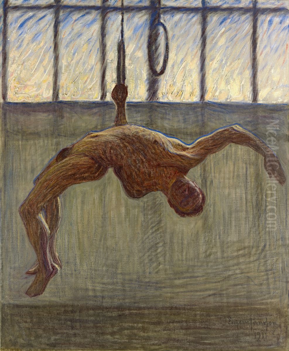 Ring gymnast I Oil Painting by Eugene Jansson