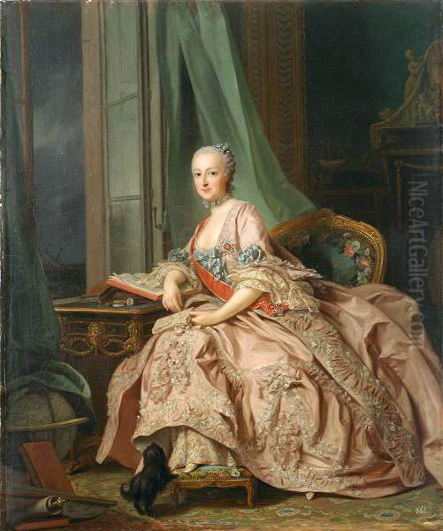 Anastasia Ivanovna, Countess of Hesse-Homburg, Princess Trubetskaya (1700-1755) Oil Painting by Alexander Roslin