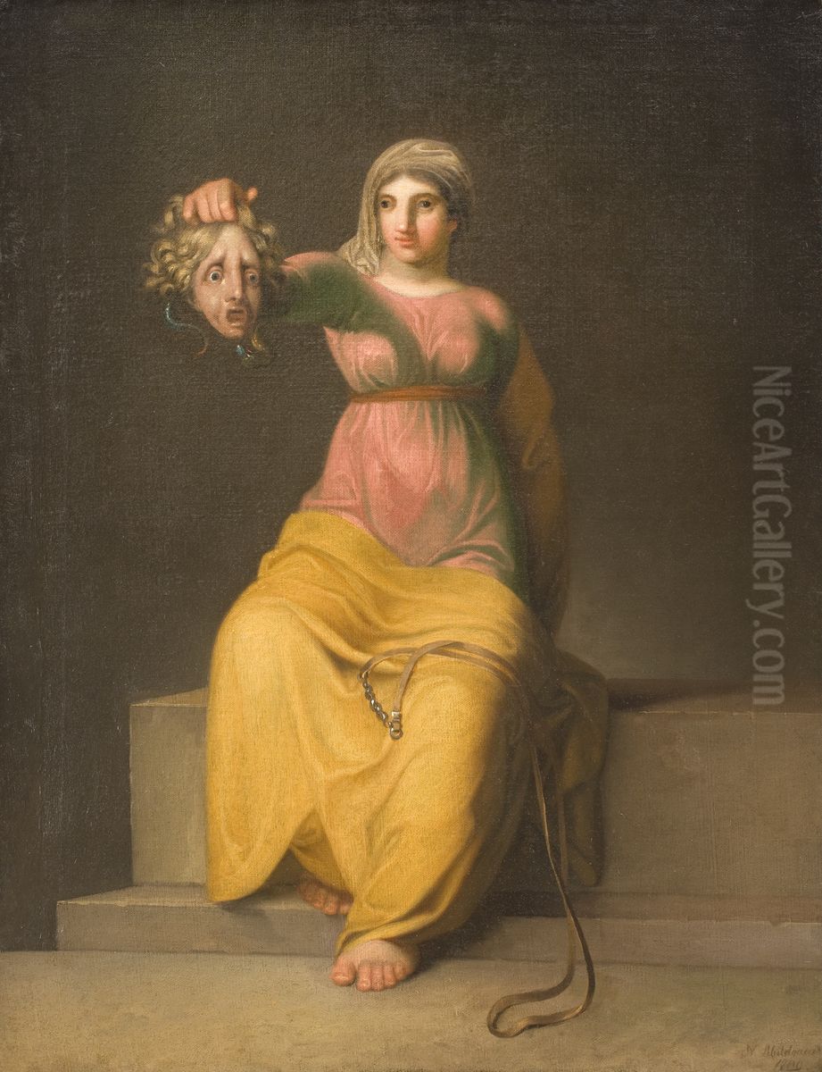 Teologien. Allegorisk figur Oil Painting by Nicolai Abildgaard