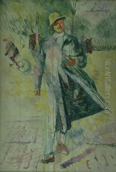 Self-Portrait Oil Painting by Ludvig Karsten