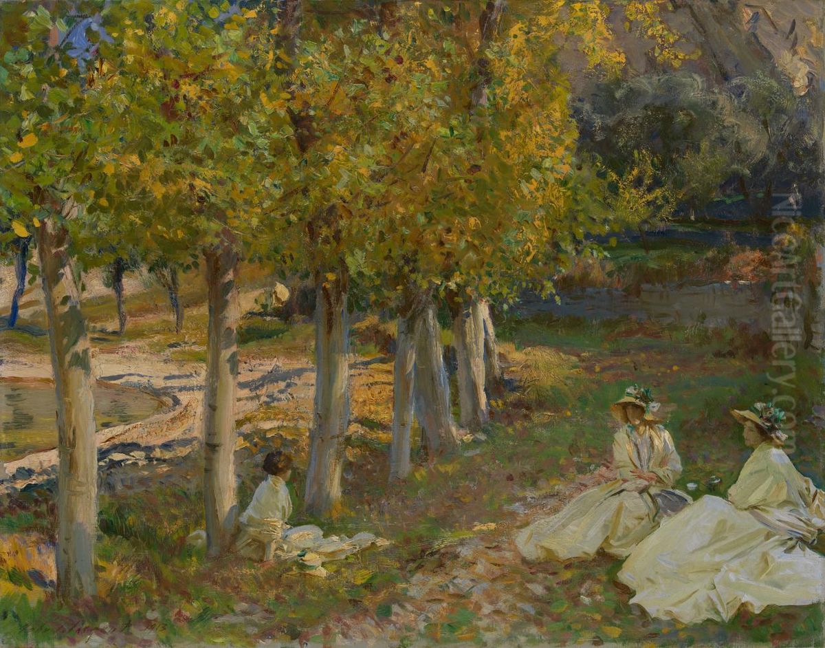Autumn leaves Oil Painting by John Singer Sargent