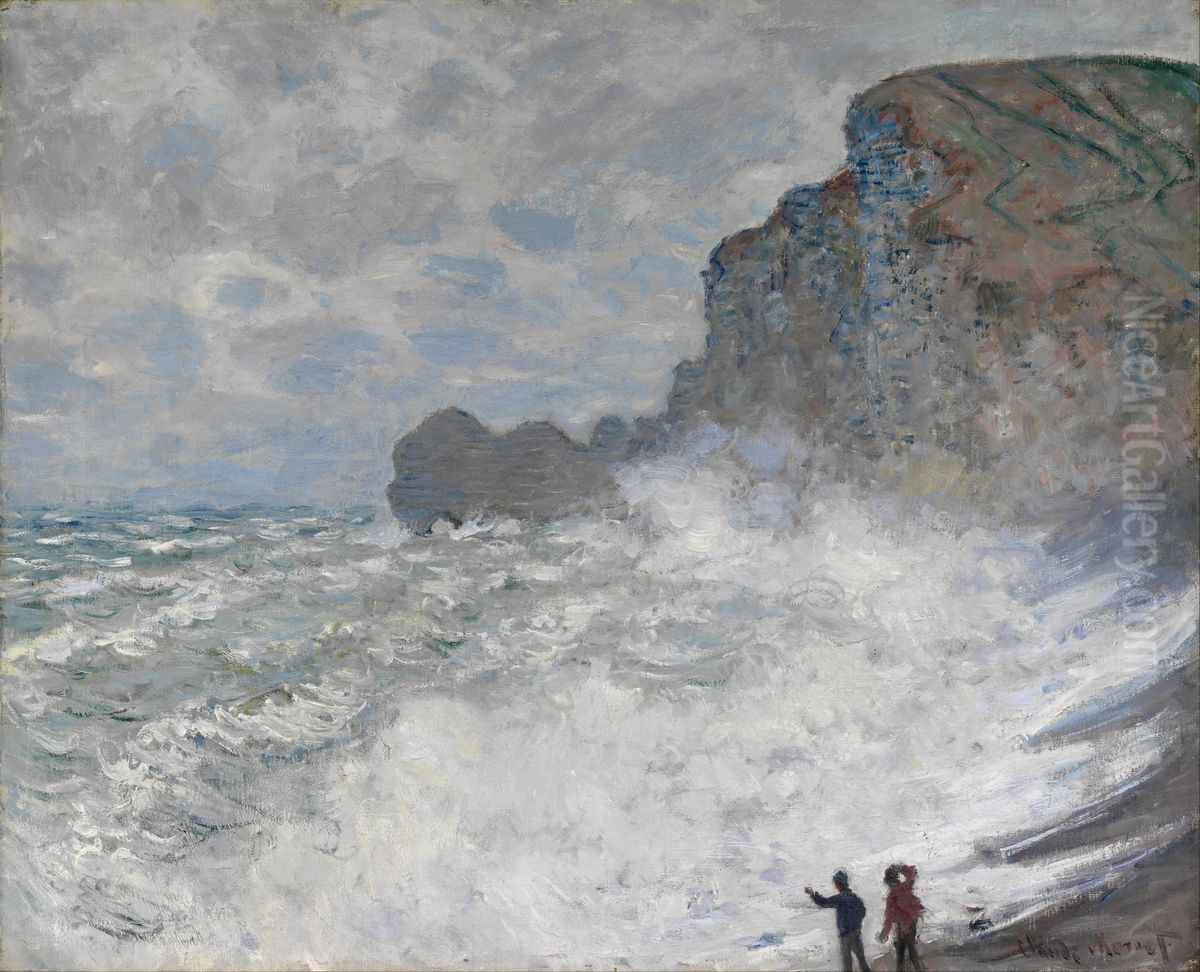 Rough weather at Etretat Oil Painting by Claude Oscar Monet