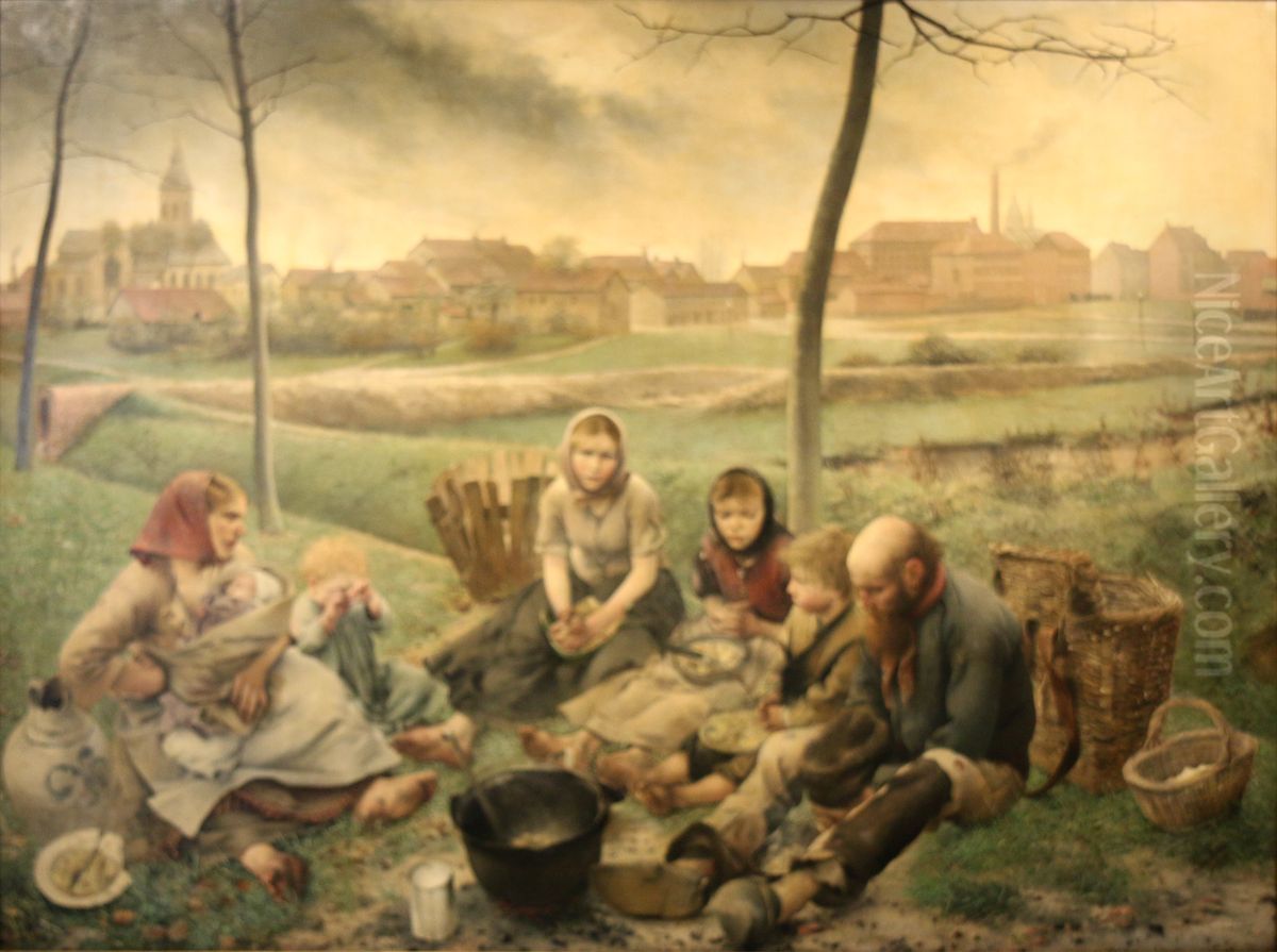 De Krijtverkopers-Middag Oil Painting by Leon Frederic