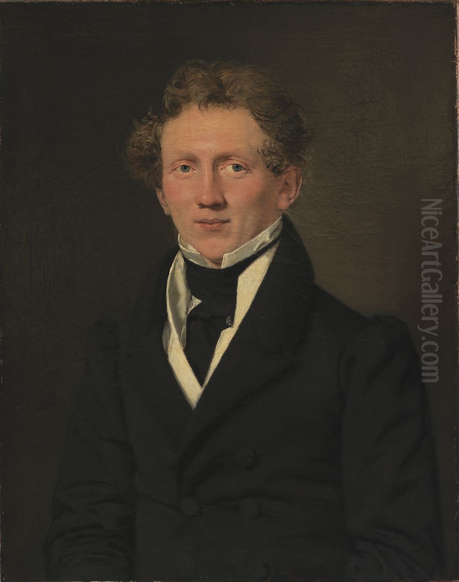 The Paymaster Theodor Emil Ludvigsen Oil Painting by Christian Albrecht Jensen