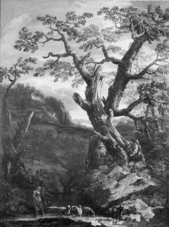 Rocky Country Oil Painting by Salvator Rosa