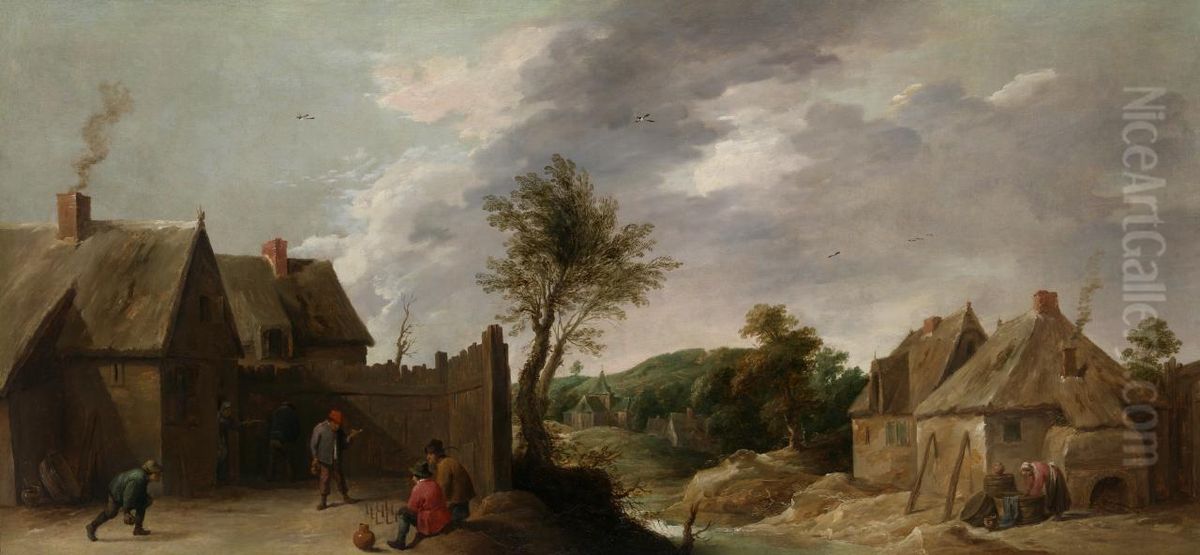 The skittle players Oil Painting by David Teniers the Younger