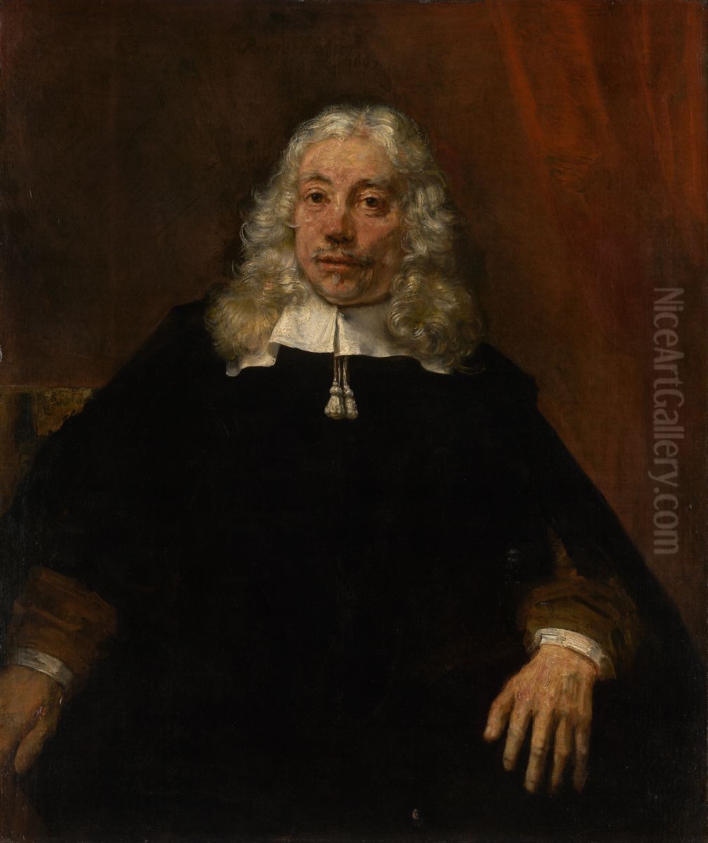 Portrait of a White-haired Man Oil Painting by Rembrandt