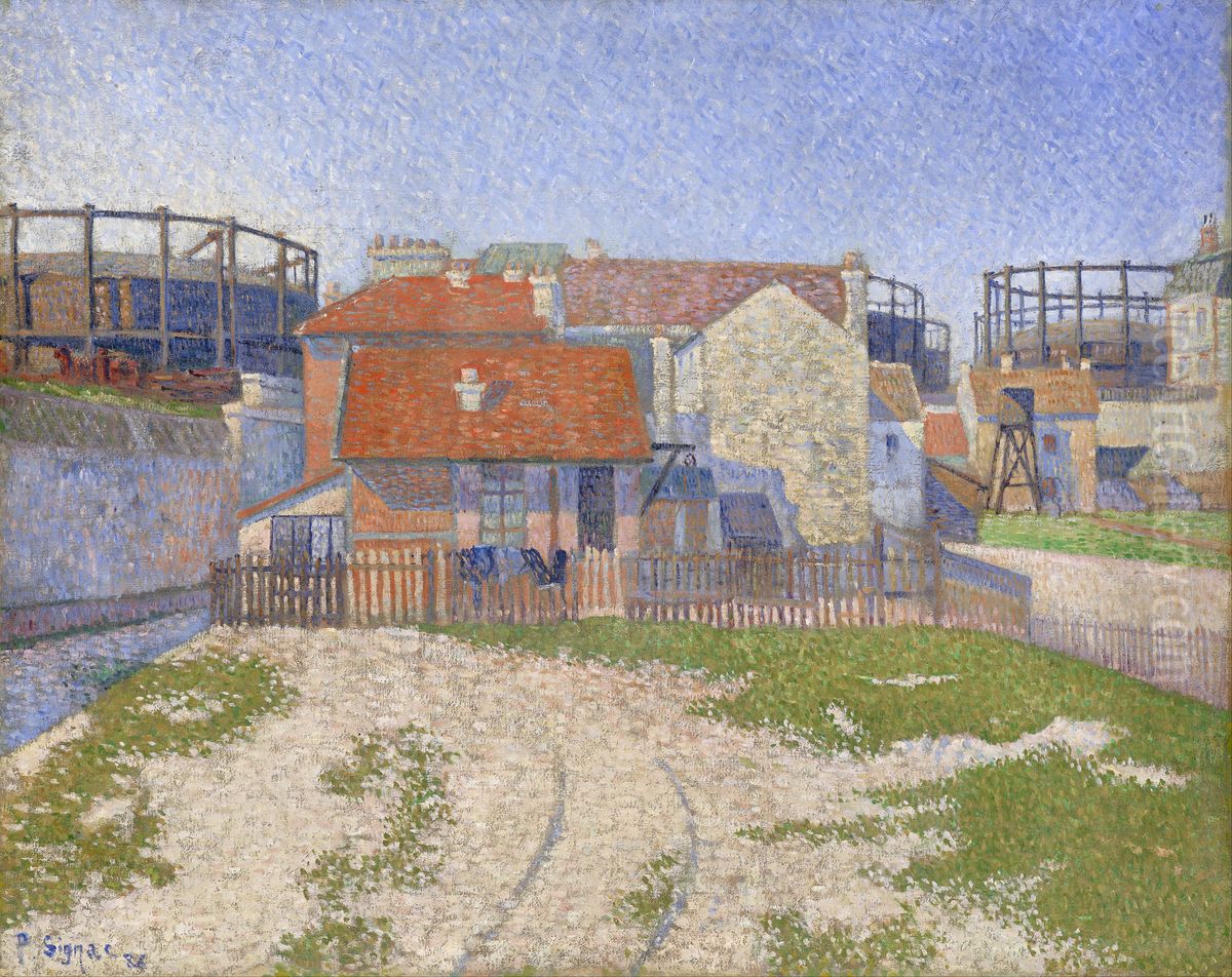 Gasometers at Clichy Oil Painting by Paul Signac