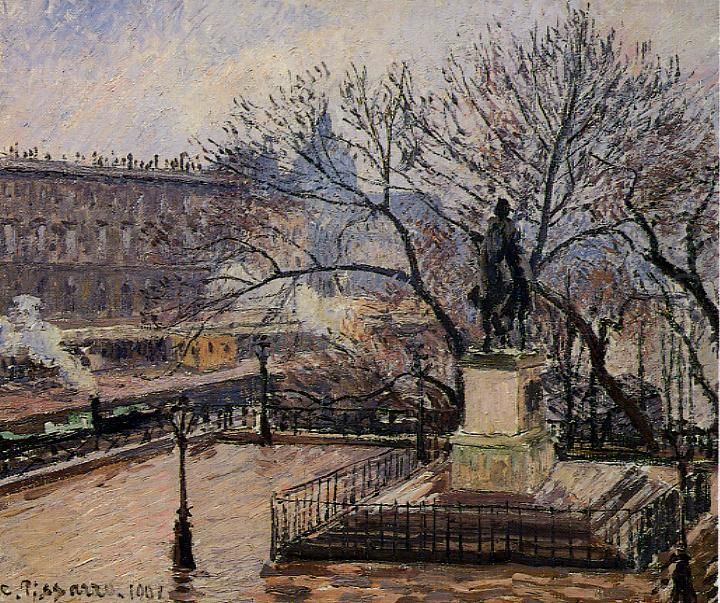 The Raised Tarrace of the Pont Neuf and Statue of Henri IV Oil Painting by Camille Pissarro
