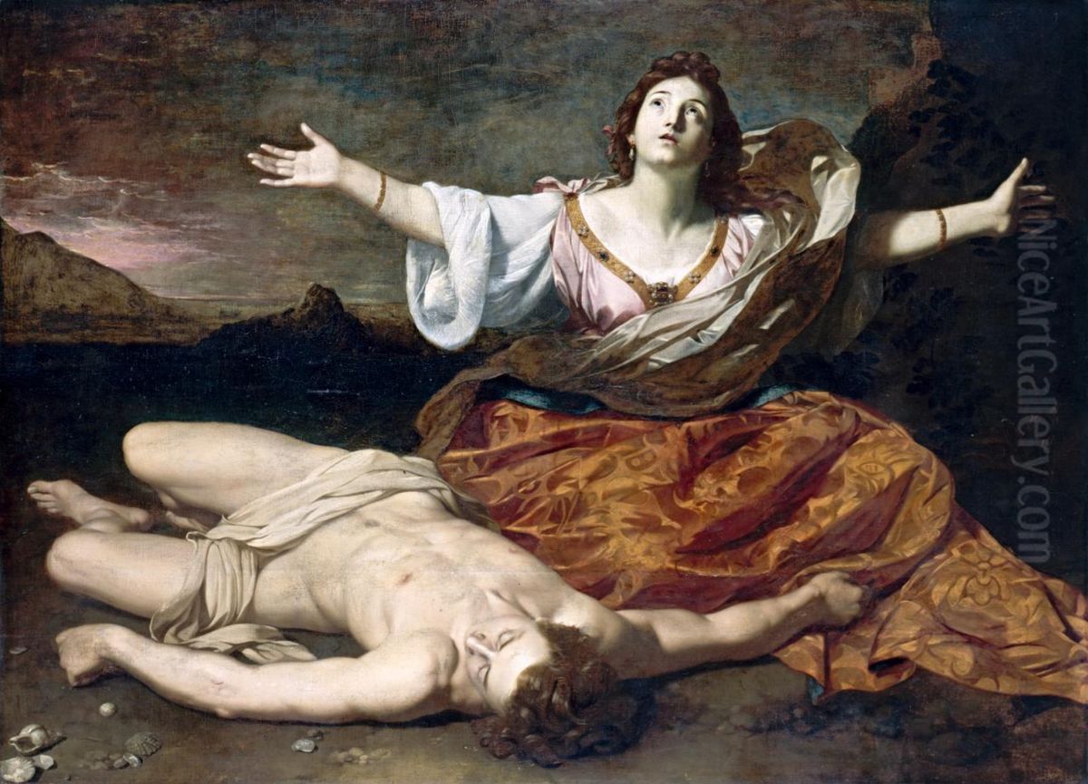 Hero   and  Leander Oil Painting by Nicolas Regnier