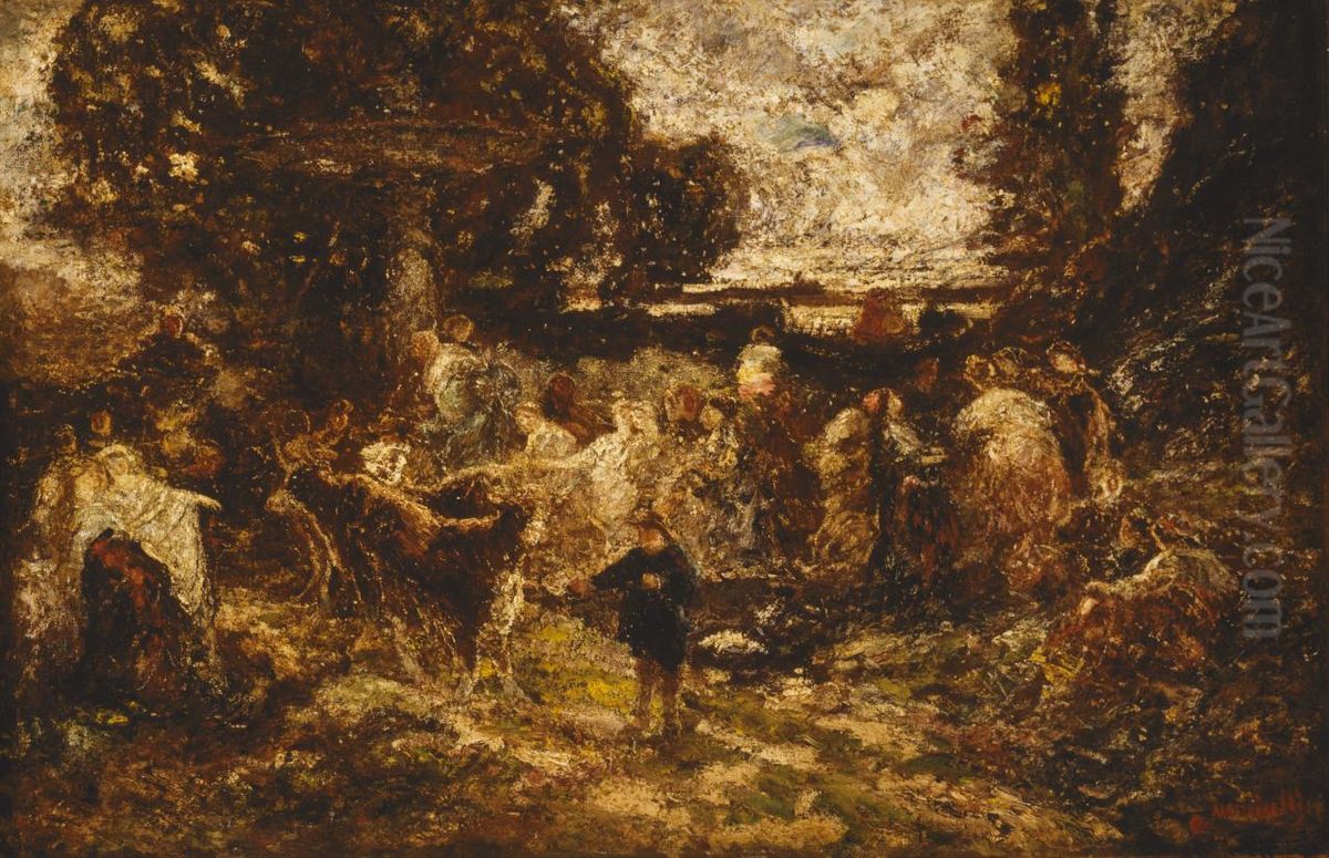 Fete champetre Oil Painting by Adolphe Joseph Thomas Monticelli