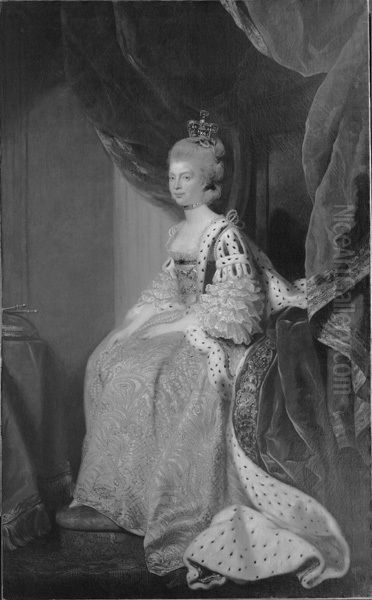 Queen Charlotte Sophia of Mecklenburg-Strelitz. Wife of George III Oil Painting by Of Sir Joshua Reynolds