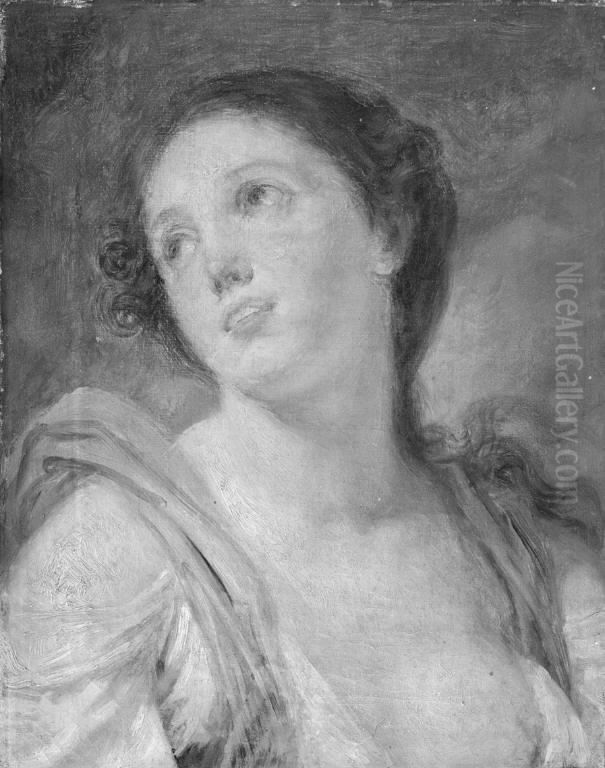 Portrait of a Young Girl Oil Painting by Jean-Baptiste Greuze