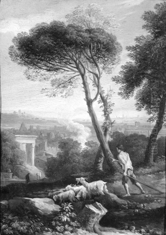 Italian Landscape with Shepherds Oil Painting by Jan Frans van Bloemen