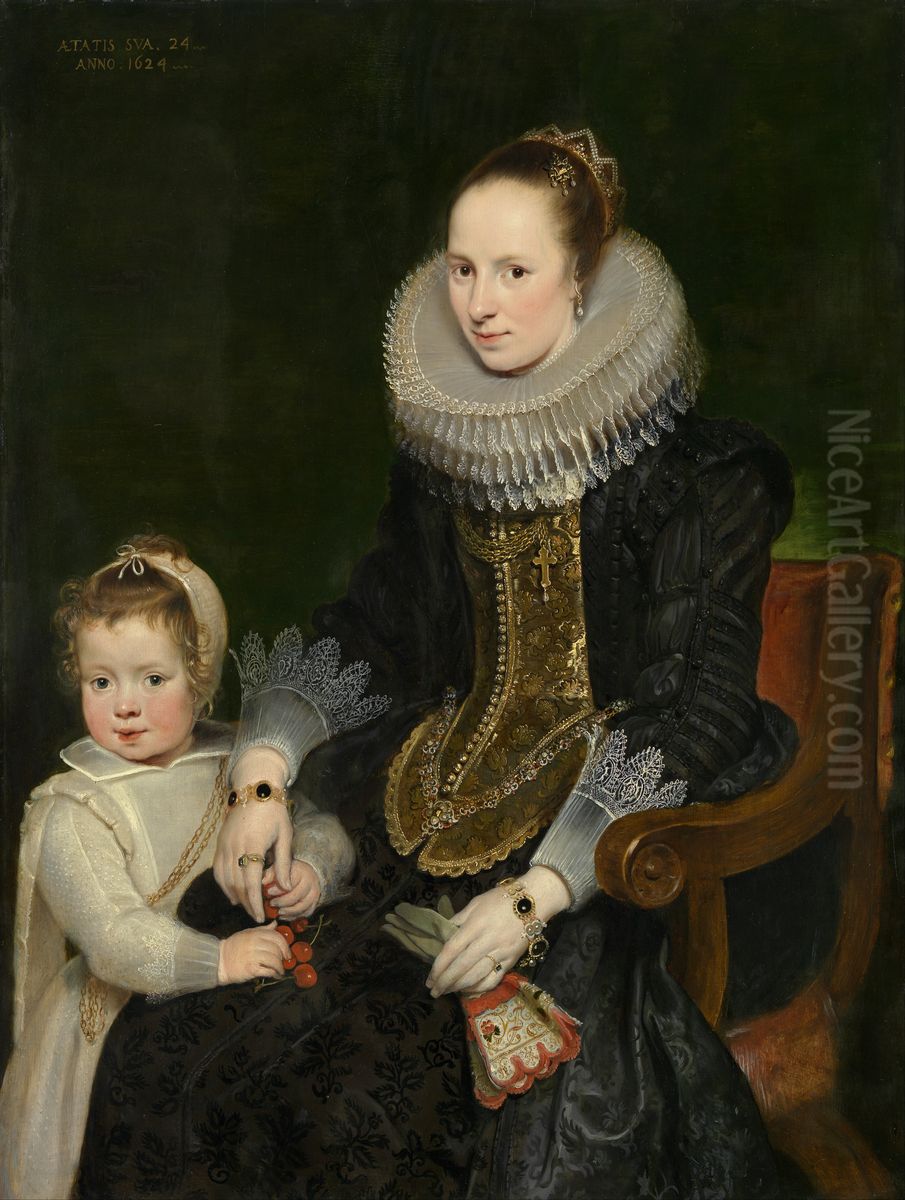 Mother and child Oil Painting by Cornelis De Vos