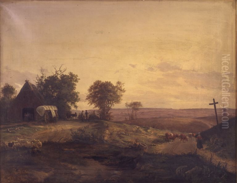 View of the District near Segeberg, Germany Oil Painting by Frederik Rohde