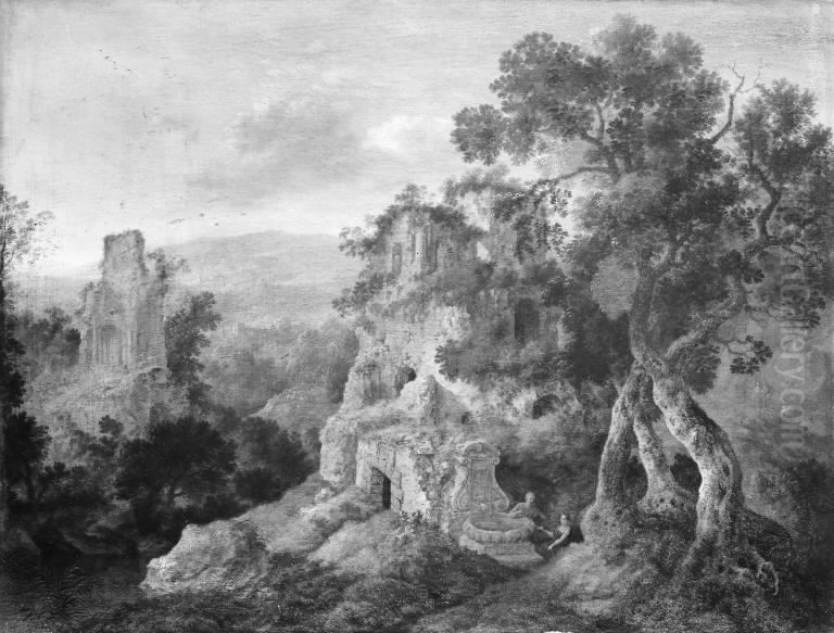 Fantasy of Mountain Scenery Oil Painting by Jan Griffier I