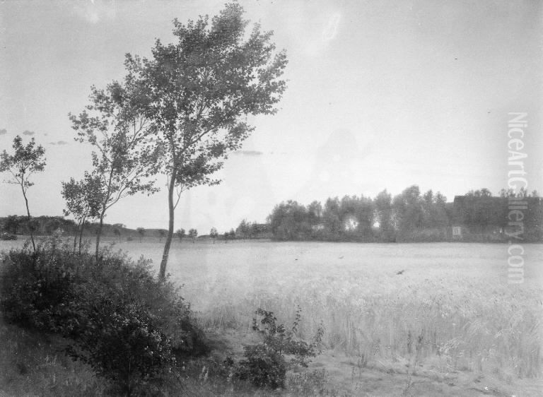 Juniaften. Landskab ved Rorvig Oil Painting by Vilhelm Kyhn