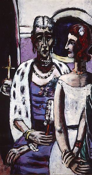 Mother and daughter Oil Painting by Max Beckmann