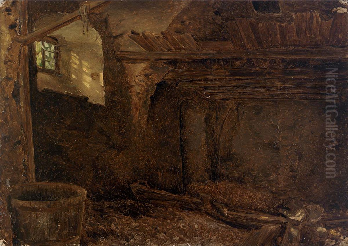 Interior Oil Painting by Eliphalet Andrews