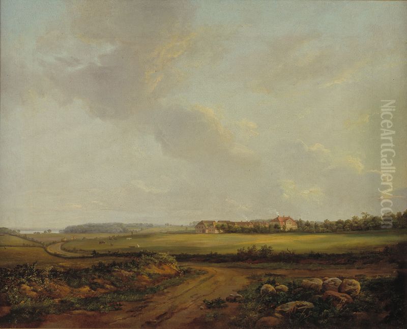 View of Engelholm near Praesto Oil Painting by Johan Wilhelm Ludwig Dahl