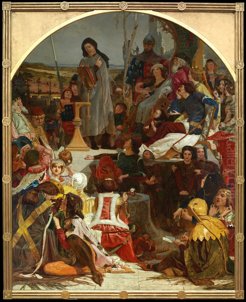 Chaucer at the court of Edward III Oil Painting by Ford Madox Brown