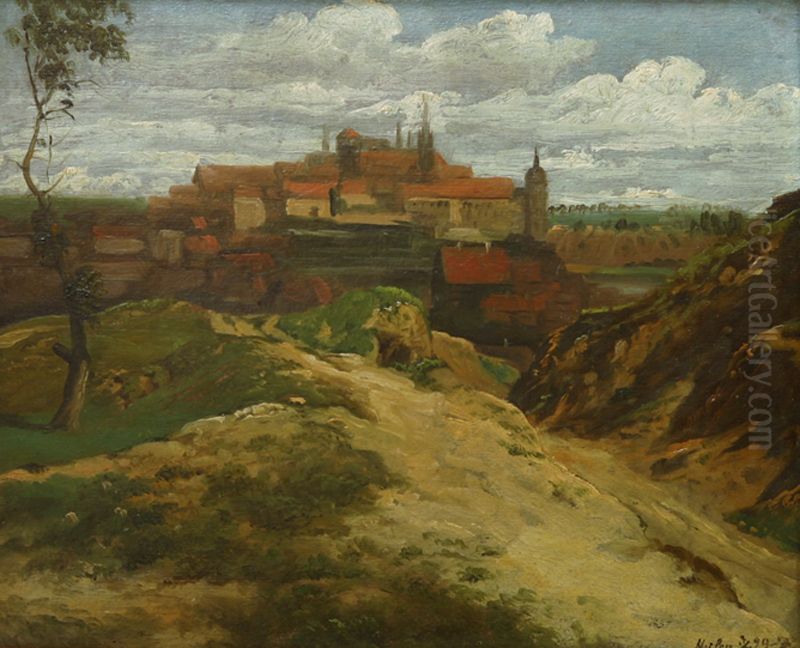 View of Meissen Oil Painting by Thomas Fearnley