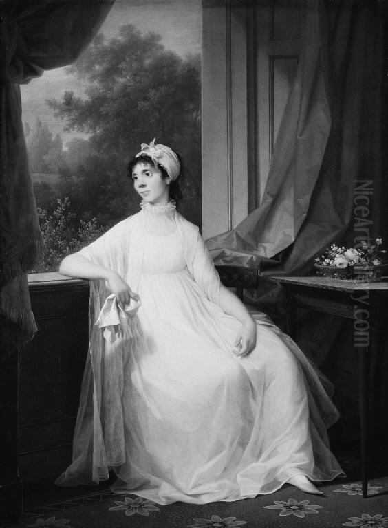 Portrait of Gertrud Hage, nee Heitmann Oil Painting by Jens Juel